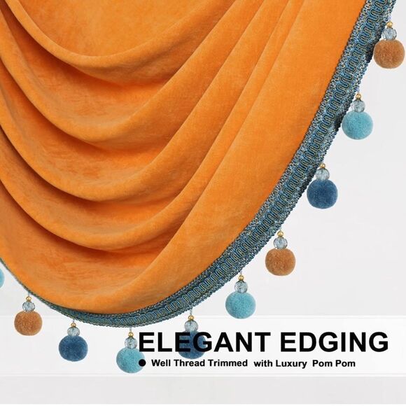 ELKCA Double-Sided Velvet Waterfall for Living Room,Rod Pocket(W59,1 Panel) - Picture 2 of 6